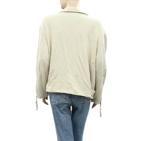 Free People We The Free Rebel Rebel Knit Moto Jacket Top Oversized XS NWD 252748 - Picture 7 of 12